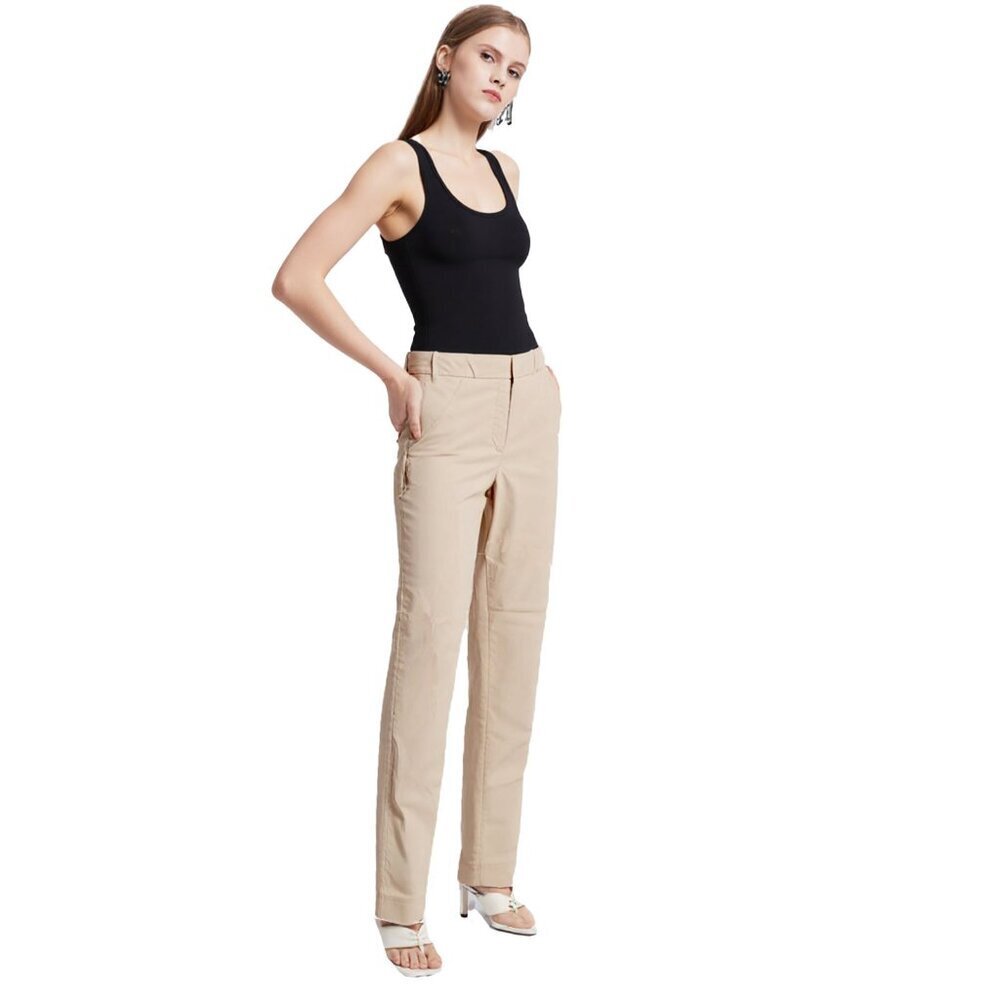 Calvin Klein Stretch Khaki Pants Chino Beige Tan Preppy Office Workwear Zip Fly
